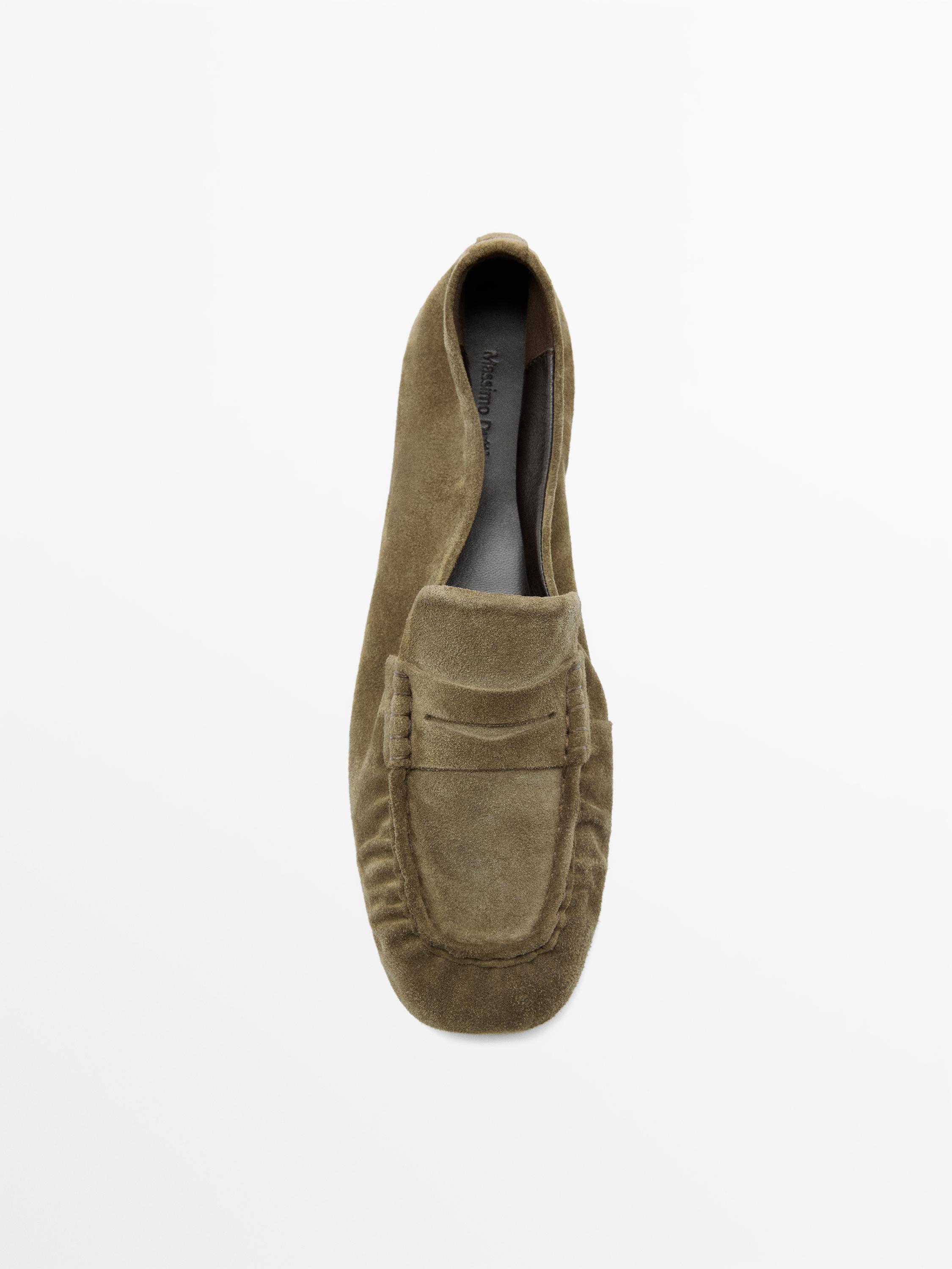 Mocassins croûte de cuir souples